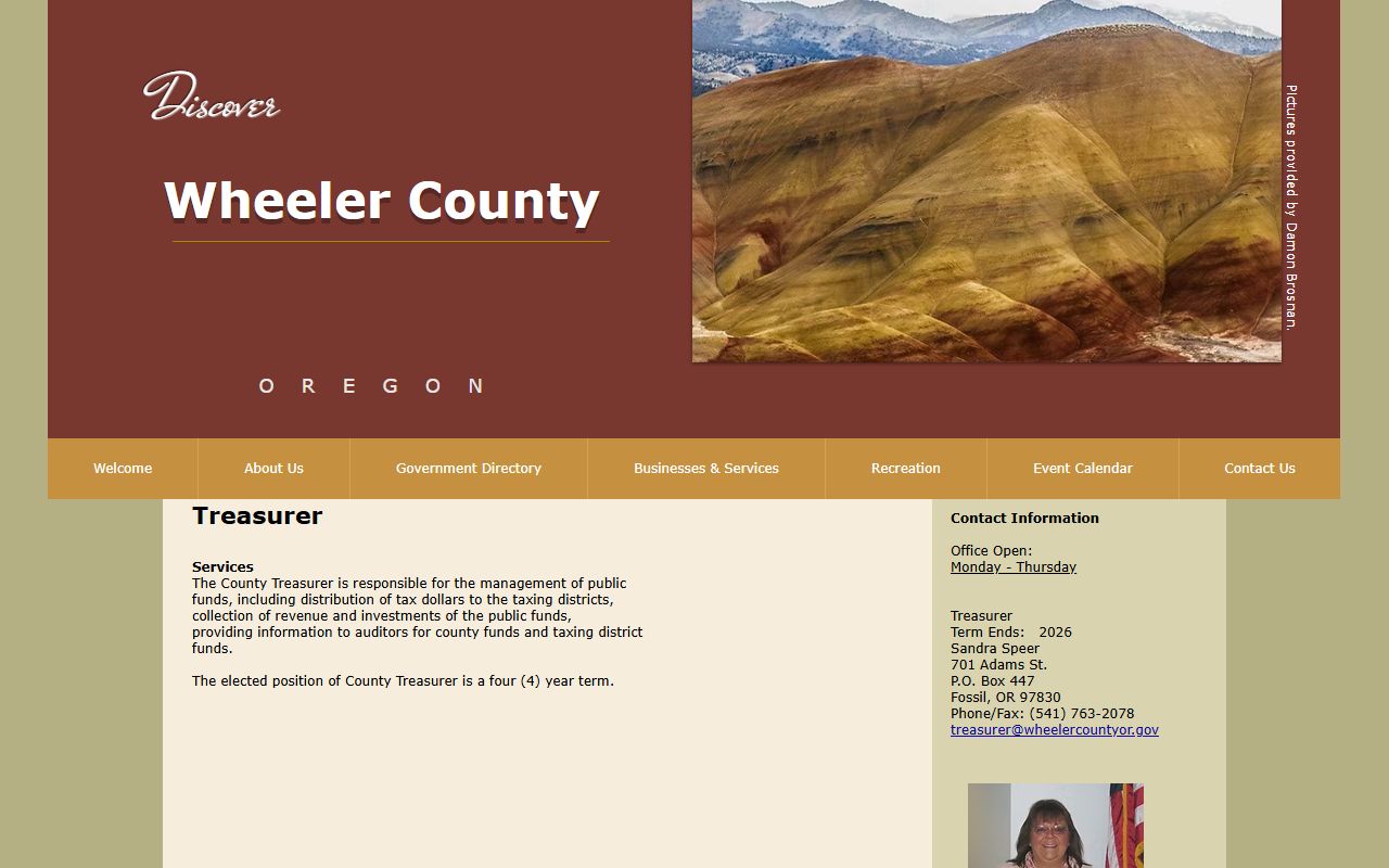 Wheeler County recording page for Wheeler County property tax records